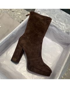 Dior D-Rise Suede Boots Dark Brown 100mm