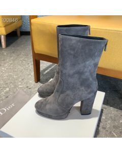 Dior D-Rise Suede Boots Gray 100mm