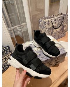 Dior D-WANDER Sneakers Technical Fabric Oblique Print Black White