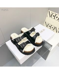 Dior Diorquake Sandals Shearling Black