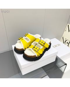 Dior Diorquake Sandals Shearling Yellow