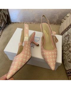 Dior J'Adior Slingback 65mm Pumps Pink Micro Houndstooth