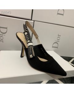 Dior  J'Adior Slingback 95mm Pumps Black Technical Fabric