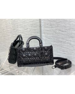 Dior Lady D-Joy Bag Black Cannage Calfskin Diamond Motif