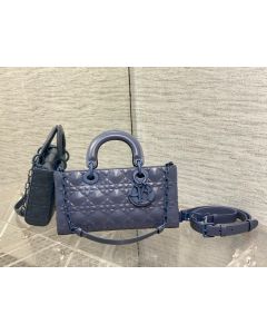 Dior Lady D-Joy Bag Blue Cannage Calfskin Diamond Motif