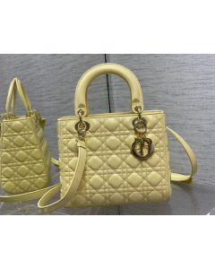 Dior Lady Dior Bag 24CM Yellow Cannage Lambskin