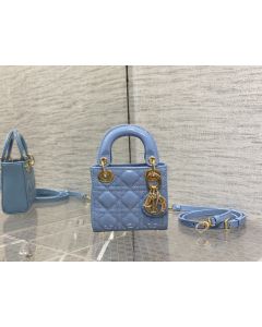 Dior Lady Dior 12CM Horizon Blue Cannage Lambskin