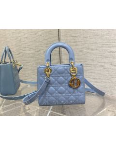 Dior Lady Dior 20CM Horizon Blue Cannage Lambskin