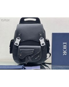 Dior Maxi Gallop Backpack Grained Calfskin Black