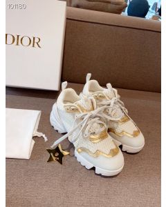 Dior Mesh D Connect Sneakers White Gold Fabric Rubber