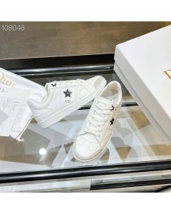 Dior  Star Sneaker White Black Calfskin Suede