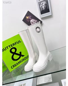 Dior Symbol Knee Boot White Supple Calfskin