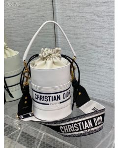 Dior Vibe Bucket Bag  White Calfskin