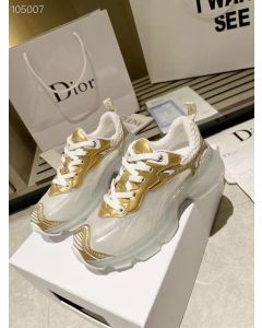 Dior Vibe Sneaker White Mesh Gold-Tone Technical Fabric