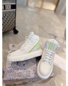 Dior Women Sneakers White Green High Top Calf