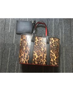 Christian Louboutin Brown Leopadr Print Calf Tote Bag