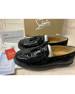 Christian Louboutin Tassel Loafers Patent Leather Black