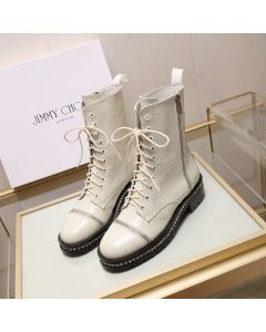 Jimmy Choo Ankle Boot Crystal Detailing White