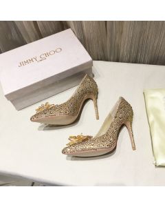 Jimmy Choo Cristais Cinderella 105mm Pumps Gold