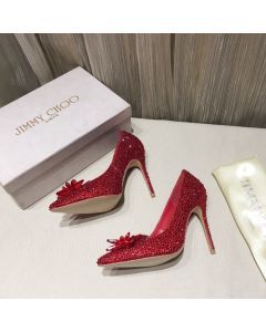 Jimmy Choo Cristais Cinderella 105mm Pumps Red