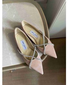 Jimmy Choo Genevi Flat Suede Nude