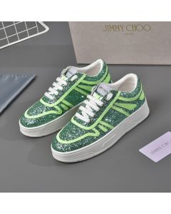 Jimmy Choo Hawaii F Low Top Sneakers Fluorescent Green