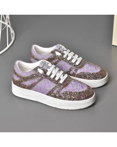 Jimmy Choo Hawaii F Low Top Sneakers Purple