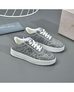 Jimmy Choo Hawaii F Low Top Sneakers Silver Grey