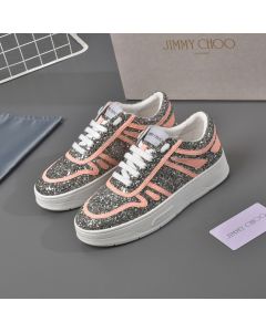 Jimmy Choo Hawaii F Low Top Sneakers Silver Orange