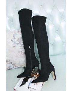 Jimmy Choo Knee Boot 85mm Suede Black