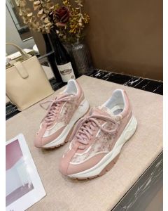 Jimmy Choo Lace Sneakers Low Top Pink