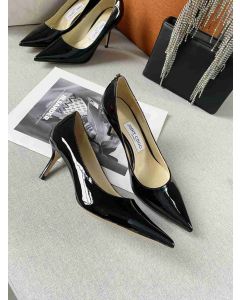 Jimmy Choo Love 65 Calf Leather Pumps JC Emblem Black