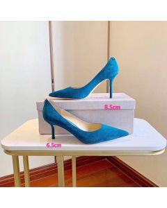 Jimmy Choo Love Suede Pumps JC Emblem Blue