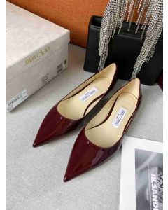 Jimmy Choo Love Flat patent Leather Burgundy