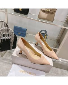 Jimmy Choo Rene 65mm Suede Patent Pump Nude