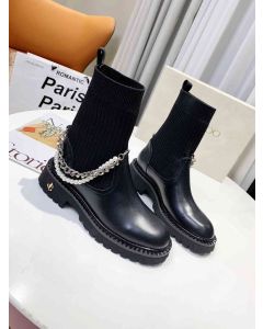 Jimmy Choo Stretch Sock Boots Chain Black