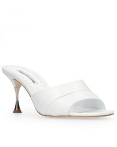 Manolo Blahnik Picoux 70mm Sandals White Lambskin