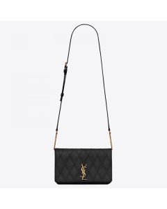 Saint Laurent Angie Chain Bag Black Diamond Lambskin