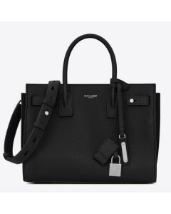 Saint Laurent Baby Sac de Jour Souple Bag Black Grained Leather