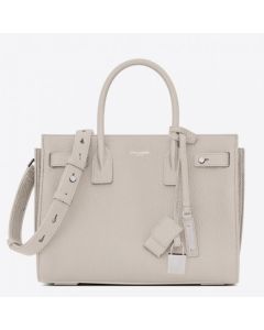 Saint Laurent Baby Sac de Jour Souple Bag White Grained Leather