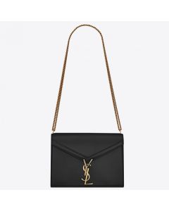 Saint Laurent Black Cassandra Monogram Clasp Bag