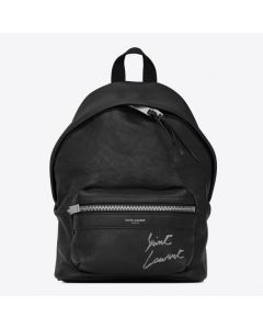 Saint Laurent Black Mini Toy City Embroidered Backpack