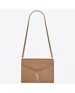 Saint Laurent Camel Cassandra Monogram Clasp Bag