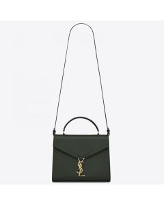 Saint Laurent Cassandra Medium Bag Dark Green Grained Leather