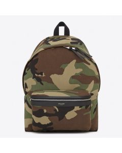 Saint Laurent City Backpack Gabardine Camouflage