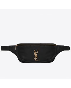 Saint Laurent Classic Monogram Belt Bag Black Grained Leather