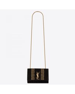 Saint Laurent Kate Small Bag Black Suede Star Studs