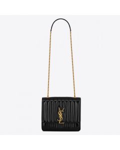 Saint Laurent Large Vicky Bag Black Patent Leather