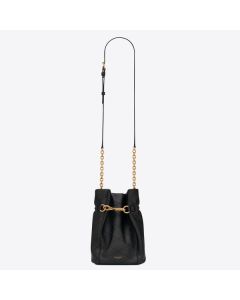 Saint Laurent Le Maillon Hook Bucket Bag Black Lambskin