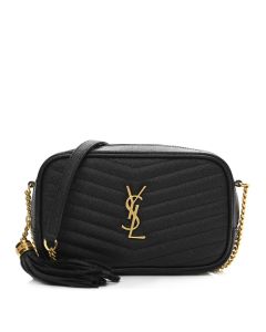 Saint Laurent Lou Mini Bag Black Grained Leather